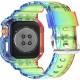Crystal Clear Watch Bands for Apple Watch Series 8 7 6 5 4 3 2 1 SE 45mm 44mm 42mm 41mm 40mm 38mm with Bumper Case for Men Women