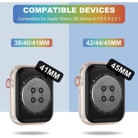 Crystal Clear Watch Bands for Apple Watch Series 8 7 6 5 4 3 2 1 SE 45mm 44mm 42mm 41mm 40mm 38mm with Bumper Case for Men Women