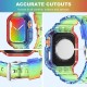 Crystal Clear Watch Bands for Apple Watch Series 8 7 6 5 4 3 2 1 SE 45mm 44mm 42mm 41mm 40mm 38mm with Bumper Case for Men Women