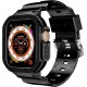 Crystal Clear Watch Bands for Apple Watch Series 8 7 6 5 4 3 2 1 SE 45mm 44mm 42mm 41mm 40mm 38mm with Bumper Case for Men Women
