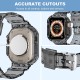 Crystal Clear Watch Bands for Apple Watch Series 8 7 6 5 4 3 2 1 SE 45mm 44mm 42mm 41mm 40mm 38mm with Bumper Case for Men Women