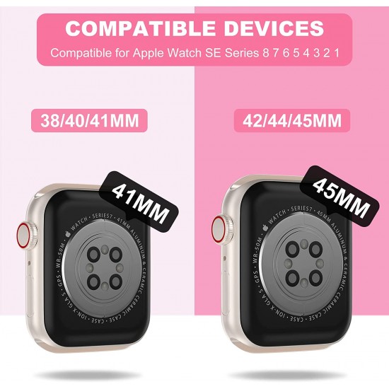 Crystal Clear Watch Bands for Apple Watch Series 8 7 6 5 4 3 2 1 SE 45mm 44mm 42mm 41mm 40mm 38mm with Bumper Case for Men Women