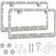 Bling License Plate Frame for Women,2 Pack Premium Stainless Steel Rhinestone License Plate Holder,Handmade Glitter Crystal Diamond Lincense Plate Cover for Girl Bling License Plate Frame for Women,2 Pack Premium Stainless Steel Rhinestone License Plate Holder,Handmade Glitter Crystal Diamond Lincense Plate Cover for Girl
