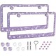 Bling License Plate Frame for Women,2 Pack Premium Stainless Steel Rhinestone License Plate Holder,Handmade Glitter Crystal Diamond Lincense Plate Cover for Girl Bling License Plate Frame for Women,2 Pack Premium Stainless Steel Rhinestone License Plate Holder,Handmade Glitter Crystal Diamond Lincense Plate Cover for Girl