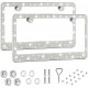 Bling License Plate Frame for Women,2 Pack Premium Stainless Steel Rhinestone License Plate Holder,Handmade Glitter Crystal Diamond Lincense Plate Cover for Girl Bling License Plate Frame for Women,2 Pack Premium Stainless Steel Rhinestone License Plate Holder,Handmade Glitter Crystal Diamond Lincense Plate Cover for Girl
