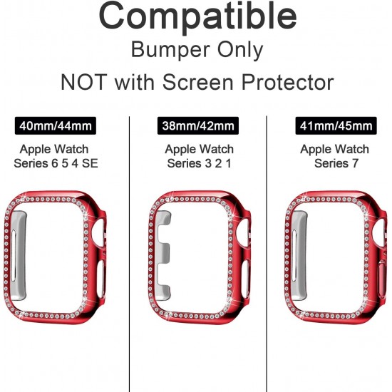 Bling Watch Case for Apple Watch 38mm 40mm 41mm 42mm 44mm 45mm Bling Crystal Diamonds Rhinestone Bumper Cover for Women Girl, Hard PC Protective Frame for iWatch Series 8/7 /6/5/4/3/2/1/SE Bling Watch Case for Apple Watch 38mm 40mm 41mm 42mm 44mm 45mm Bling Crystal Diamonds Rhinestone Bumper Cover for Women Girl, Hard PC Protective Frame for iWatch Series 8/7 /6/5/4/3/2/1/SE