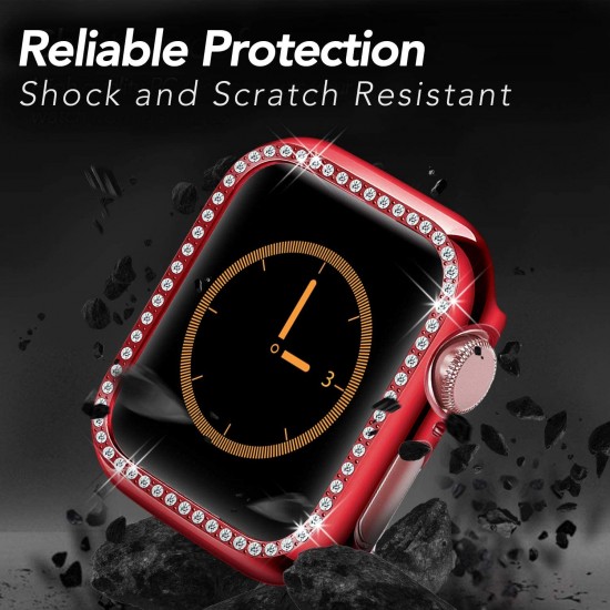 Bling Watch Case for Apple Watch 38mm 40mm 41mm 42mm 44mm 45mm Bling Crystal Diamonds Rhinestone Bumper Cover for Women Girl, Hard PC Protective Frame for iWatch Series 8/7 /6/5/4/3/2/1/SE Bling Watch Case for Apple Watch 38mm 40mm 41mm 42mm 44mm 45mm Bling Crystal Diamonds Rhinestone Bumper Cover for Women Girl, Hard PC Protective Frame for iWatch Series 8/7 /6/5/4/3/2/1/SE