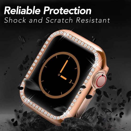 Bling Watch Case for Apple Watch 38mm 40mm 41mm 42mm 44mm 45mm Bling Crystal Diamonds Rhinestone Bumper Cover for Women Girl, Hard PC Protective Frame for iWatch Series 8/7 /6/5/4/3/2/1/SE Bling Watch Case for Apple Watch 38mm 40mm 41mm 42mm 44mm 45mm Bling Crystal Diamonds Rhinestone Bumper Cover for Women Girl, Hard PC Protective Frame for iWatch Series 8/7 /6/5/4/3/2/1/SE
