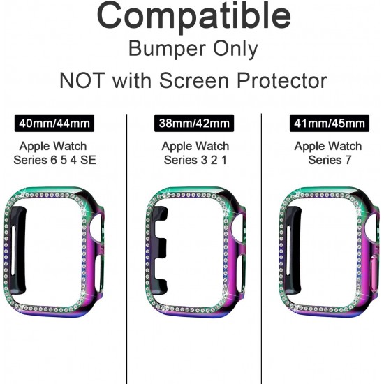Bling Watch Case for Apple Watch 38mm 40mm 41mm 42mm 44mm 45mm Bling Crystal Diamonds Rhinestone Bumper Cover for Women Girl, Hard PC Protective Frame for iWatch Series 8/7 /6/5/4/3/2/1/SE Bling Watch Case for Apple Watch 38mm 40mm 41mm 42mm 44mm 45mm Bling Crystal Diamonds Rhinestone Bumper Cover for Women Girl, Hard PC Protective Frame for iWatch Series 8/7 /6/5/4/3/2/1/SE