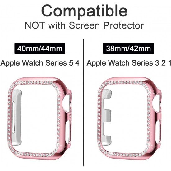 Bling Watch Case for Apple Watch 38mm 40mm 41mm 42mm 44mm 45mm Bling Crystal Diamonds Rhinestone Bumper Cover for Women Girl, Hard PC Protective Frame for iWatch Series 8/7 /6/5/4/3/2/1/SE Bling Watch Case for Apple Watch 38mm 40mm 41mm 42mm 44mm 45mm Bling Crystal Diamonds Rhinestone Bumper Cover for Women Girl, Hard PC Protective Frame for iWatch Series 8/7 /6/5/4/3/2/1/SE