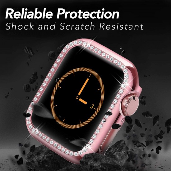 Bling Watch Case for Apple Watch 38mm 40mm 41mm 42mm 44mm 45mm Bling Crystal Diamonds Rhinestone Bumper Cover for Women Girl, Hard PC Protective Frame for iWatch Series 8/7 /6/5/4/3/2/1/SE Bling Watch Case for Apple Watch 38mm 40mm 41mm 42mm 44mm 45mm Bling Crystal Diamonds Rhinestone Bumper Cover for Women Girl, Hard PC Protective Frame for iWatch Series 8/7 /6/5/4/3/2/1/SE