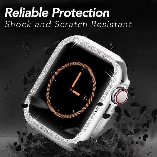 Bling Watch Case for Apple Watch 38mm 40mm 41mm 42mm 44mm 45mm Bling Crystal Diamonds Rhinestone Bumper Cover for Women Girl, Hard PC Protective Frame for iWatch Series 8/7 /6/5/4/3/2/1/SE Bling Watch Case for Apple Watch 38mm 40mm 41mm 42mm 44mm 45mm Bling Crystal Diamonds Rhinestone Bumper Cover for Women Girl, Hard PC Protective Frame for iWatch Series 8/7 /6/5/4/3/2/1/SE