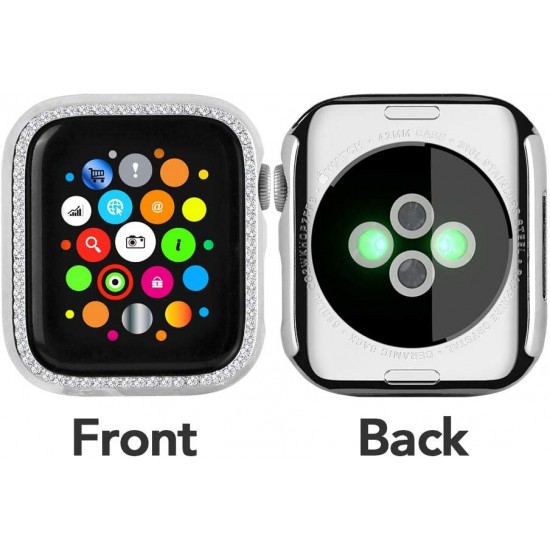 Bling Watch Case for Apple Watch 38mm 40mm 41mm 42mm 44mm 45mm Bling Crystal Diamonds Rhinestone Bumper Cover for Women Girl, Hard PC Protective Frame for iWatch Series 8/7 /6/5/4/3/2/1/SE Bling Watch Case for Apple Watch 38mm 40mm 41mm 42mm 44mm 45mm Bling Crystal Diamonds Rhinestone Bumper Cover for Women Girl, Hard PC Protective Frame for iWatch Series 8/7 /6/5/4/3/2/1/SE