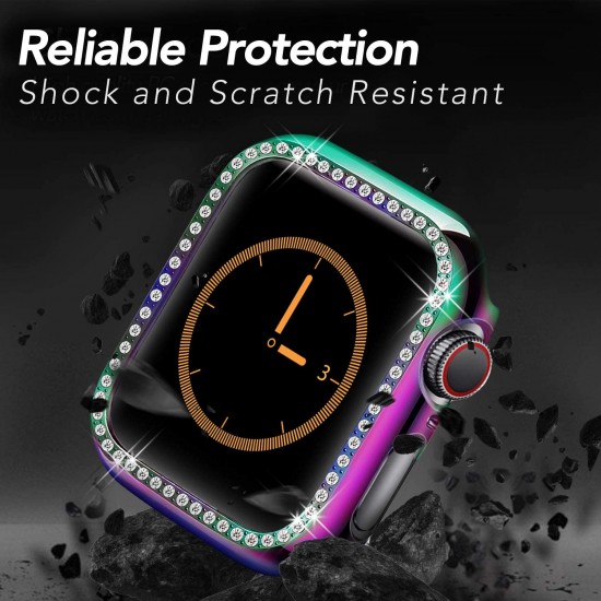 Bling Watch Case for Apple Watch 38mm 40mm 41mm 42mm 44mm 45mm Bling Crystal Diamonds Rhinestone Bumper Cover for Women Girl, Hard PC Protective Frame for iWatch Series 8/7 /6/5/4/3/2/1/SE Bling Watch Case for Apple Watch 38mm 40mm 41mm 42mm 44mm 45mm Bling Crystal Diamonds Rhinestone Bumper Cover for Women Girl, Hard PC Protective Frame for iWatch Series 8/7 /6/5/4/3/2/1/SE