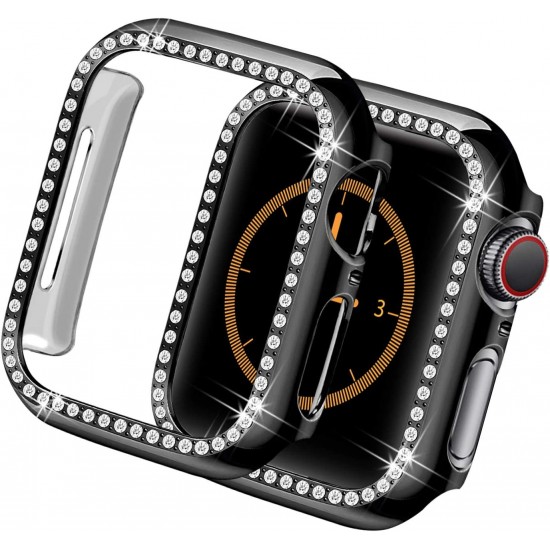 Bling Watch Case for Apple Watch 38mm 40mm 41mm 42mm 44mm 45mm Bling Crystal Diamonds Rhinestone Bumper Cover for Women Girl, Hard PC Protective Frame for iWatch Series 8/7 /6/5/4/3/2/1/SE Bling Watch Case for Apple Watch 38mm 40mm 41mm 42mm 44mm 45mm Bling Crystal Diamonds Rhinestone Bumper Cover for Women Girl, Hard PC Protective Frame for iWatch Series 8/7 /6/5/4/3/2/1/SE