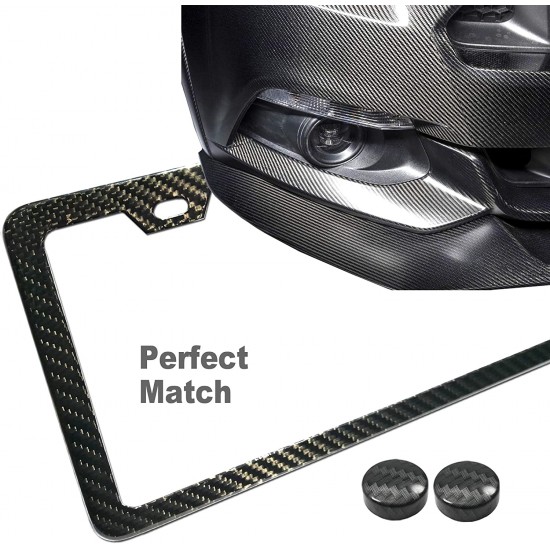 Carbon Fiber License Plate Frame- 100% Handcrafted Real Carbon Fiber Cloth Wrap Holder, Wide Edge Black Aluminum Car Tag Cover with Stainless Steel Screws Caps Carbon Fiber License Plate Frame- 100% Handcrafted Real Carbon Fiber Cloth Wrap Holder, Wide Edge Black Aluminum Car Tag Cover with Stainless Steel Screws Caps