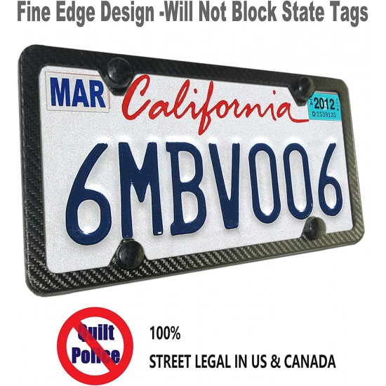 Carbon Fiber License Plate Frame- 100% Handcrafted Real Carbon Fiber Cloth Wrap Holder, Wide Edge Black Aluminum Car Tag Cover with Stainless Steel Screws Caps Carbon Fiber License Plate Frame- 100% Handcrafted Real Carbon Fiber Cloth Wrap Holder, Wide Edge Black Aluminum Car Tag Cover with Stainless Steel Screws Caps