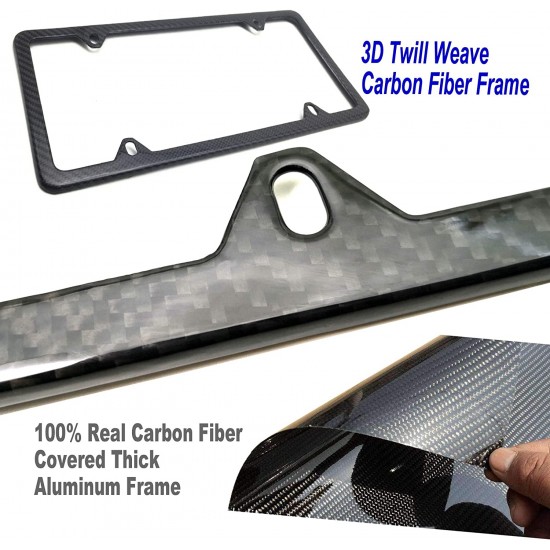 Carbon Fiber License Plate Frame- 100% Handcrafted Real Carbon Fiber Cloth Wrap Holder, Wide Edge Black Aluminum Car Tag Cover with Stainless Steel Screws Caps Carbon Fiber License Plate Frame- 100% Handcrafted Real Carbon Fiber Cloth Wrap Holder, Wide Edge Black Aluminum Car Tag Cover with Stainless Steel Screws Caps