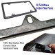 Carbon Fiber License Plate Frame- 100% Handcrafted Real Carbon Fiber Cloth Wrap Holder, Wide Edge Black Aluminum Car Tag Cover with Stainless Steel Screws Caps