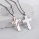 Baseball Cross Necklace for Boys Men, Stainless Steel Cross Pendant Chain 24 Inches, Inspirational Bible Verse Quote Religious Gift