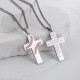 Baseball Cross Necklace for Boys Men, Stainless Steel Cross Pendant Chain 24 Inches, Inspirational Bible Verse Quote Religious Gift