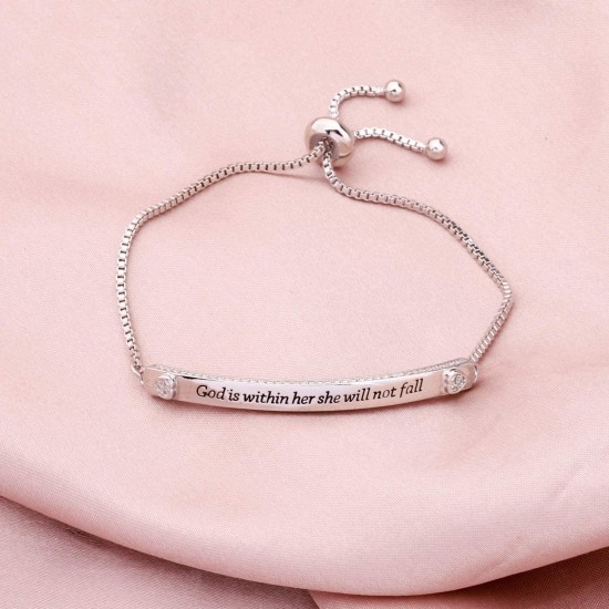 Christian Gift Religious Jewelry Psalm 46:5 God is Within Her She Will Not Fall Bracelet Bible Verse Bracelet Gift for Godmother