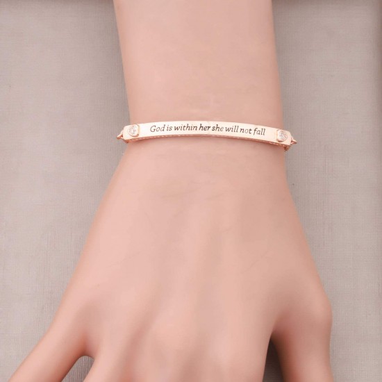 Christian Gift Religious Jewelry Psalm 46:5 God is Within Her She Will Not Fall Bracelet Bible Verse Bracelet Gift for Godmother