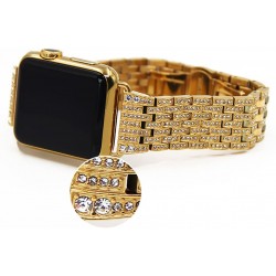 Callancity Watch Band Luxury Crystal Watch Bracelet Stainless Steel Metal Strap Compatible with Watch 38mm 40mm Series 6 5 4 3(Gold) Callancity Watch Band Luxury Crystal Watch Bracelet Stainless Steel Metal Strap Compatible with Watch 38mm 40mm Series 6 5 4 3(Gold)