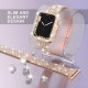 Bling Band Compatible with Case for Apple Watch Ultra Series 3 4 5 6 7 8 SE iWatch 38 40 42 41 44 45 49mm, Metal Jewelry Rhinestone Diamond Bracelet Strap Replacement for Women