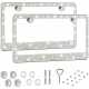 Bling License Plate Frame for Women,2 Pack Premium Stainless Steel Rhinestone License Plate Holder,Handmade Glitter Crystal Diamond Lincense Plate Cover for Girl Bling License Plate Frame for Women,2 Pack Premium Stainless Steel Rhinestone License Plate Holder,Handmade Glitter Crystal Diamond Lincense Plate Cover for Girl