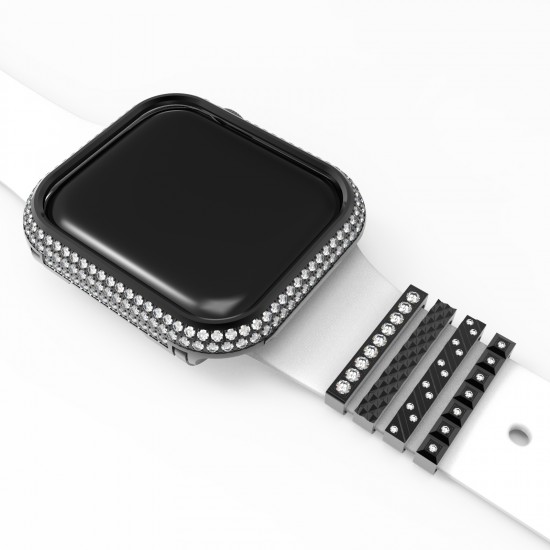 Diamond apple Watch bezel case Frame Protective Case With Jewelry Strap Ring for Apple Watch 38mm 42mm 40mm 44mm