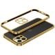 Callancity Protective Case Stainless Steel Frame Transparent Phone Back Cover for Iphone 13Mini/13/13Pro/13ProMax