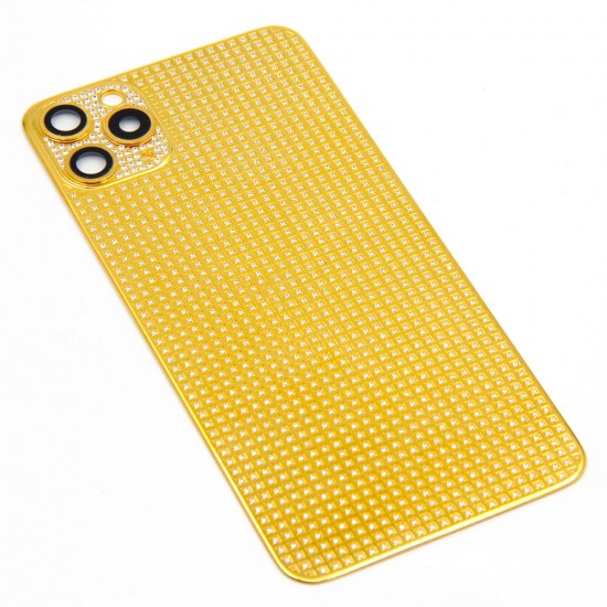 New Luxury Replacement Housing 24kt Gold Plated Compatible for Iphone 13Mini / 13 / 13Pro / 13ProMax with Full Diamonds