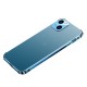 Fingerprint-proof Grind Arenaceous Transparent Phone Back Cover Stainless Steel Bezel Camera Sticker Case Protector Cover for iPhone 13 Series