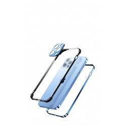 Metal Phone Case Fingerprint-proof Grind Arenaceous Transparent Phone Back Cover Camera Lens Protector Cover for iPhone 13 Series