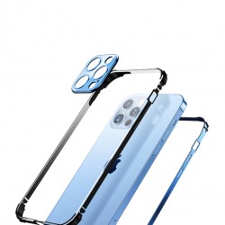 Metal Phone Case Fingerprint-proof Grind Arenaceous Transparent Phone Back Cover Camera Lens Protector Cover for iPhone 13 Series