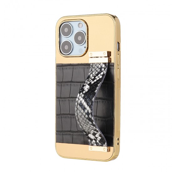 Luxury Design TPU Phone Case With Wrist Holder Back Screen Protector With Metal Cover Soft Leather for iPhone 13 Series for iPhone 12 Series