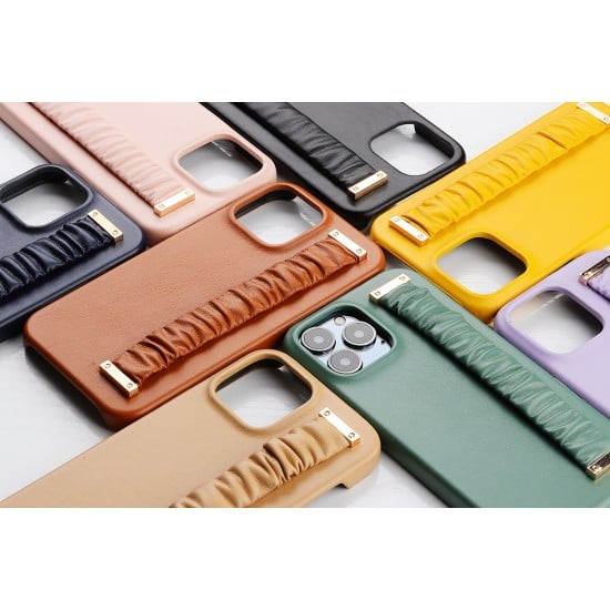 Luxury Phone Case With Wrist Strap for iPhone 13 Series for iPhone 12 Series Cover Soft Leather Phone Protective Cover