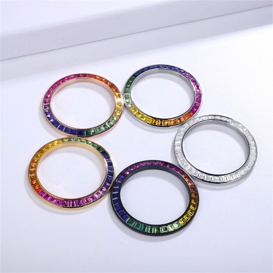 Bling Cubic Zircon Stainless Steel Watch Bezel Watch Parts Accessories for 40mm 