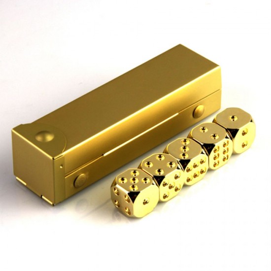 Canllancity Luxury 24kt Gold Plated  5 pcs Six-sided dice