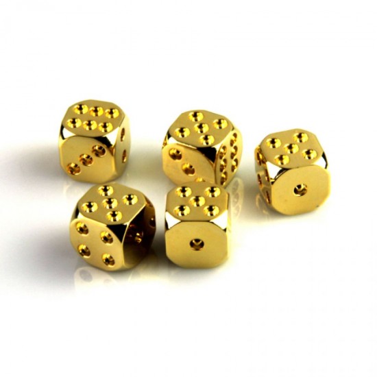 Canllancity Luxury 24kt Gold Plated  5 pcs Six-sided dice