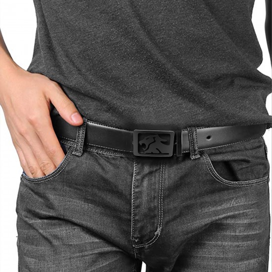 Callancity hot Sale Luxury Leather Belt for Men Business Metal Buckle Belts