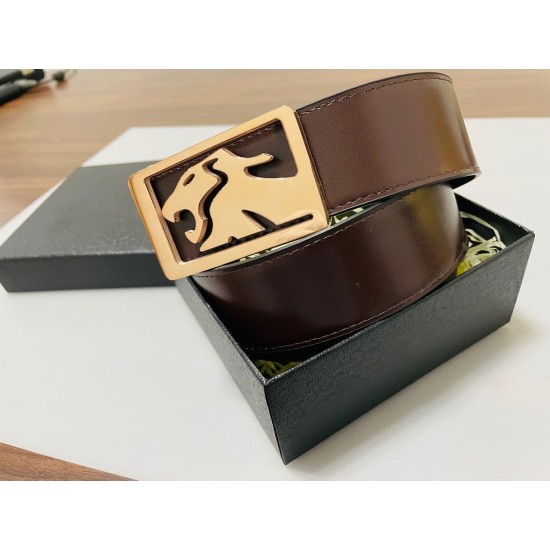 Callancity hot Sale Luxury Leather Belt for Men Business Metal Buckle Belts