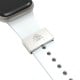 Callancity Trendy Watch Band Charms For Apple Watch Series 7 6 5 4 3 2 1 Metal Watch Rubber Strap Ring Loops Decorative Accessories