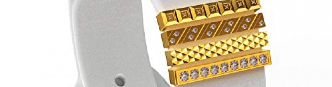 Callancity Luxury Design 4pcs/Set Watch Band Charms Decorative Strap Ring For iWatch Series 38mm 40mm 42mm 44mm, Valentine's Day Gift Callancity Luxury Design 4pcs/Set Watch Band Charms Decorative Strap Ring For iWatch Series 38mm 40mm 42mm 44mm, Valentine's Day Gift