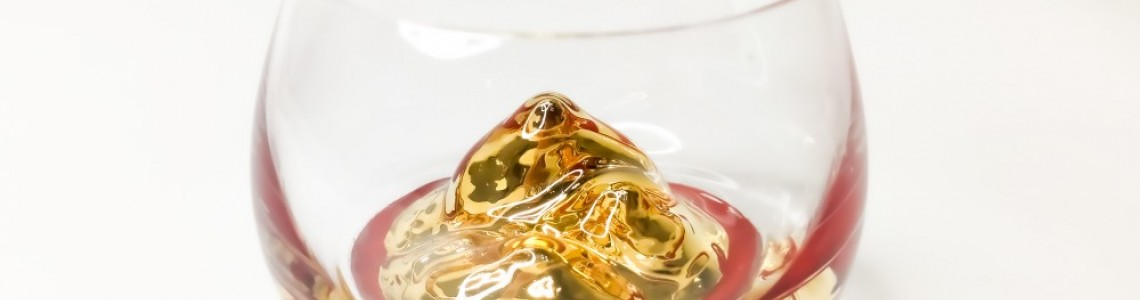 Three-dimensional Gold Mountain Art Glass Tea Cup Luxury Birthday Gift Three-dimensional Gold Mountain Art Glass Tea Cup Luxury Birthday Gift
