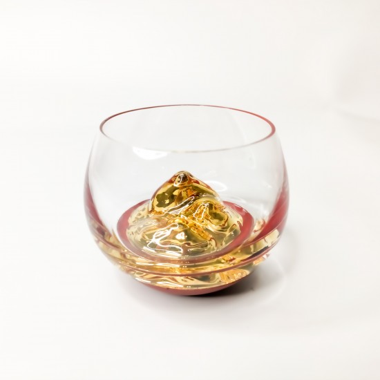 Luxury Classic Style Three-dimensional Gold Mountain Art Glass Tea Cup Wine Glass High Temperature Resistant