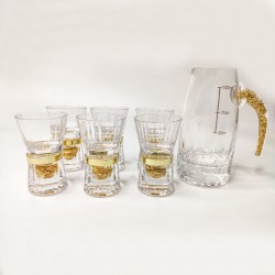 High Quality Teapot Luxury 24kt Gold Foil Crystal Glass Tea Cup Vodka Shot Wine Glass 7-piece Set High Quality Teapot Luxury 24kt Gold Foil Crystal Glass Tea Cup Vodka Shot Wine Glass 7-piece Set