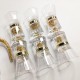 High Quality Teapot Luxury 24kt Gold Foil Crystal Glass Tea Cup Vodka Shot Wine Glass 7-piece Set