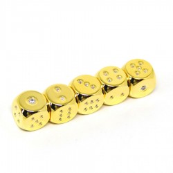 Callancity Luxury 24kt Gold Plated With Diamonds 5 pcs Six-sided Dice Callancity Luxury 24kt Gold Plated With Diamonds 5 pcs Six-sided Dice